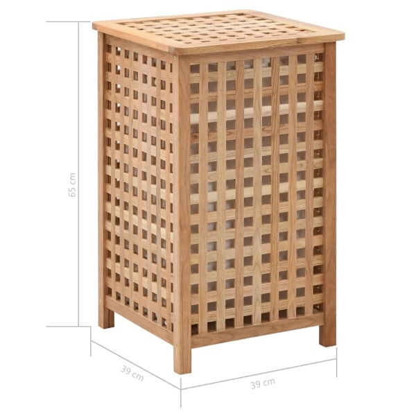 Portabiancheria in legno massello di noce 39x39x65 cm