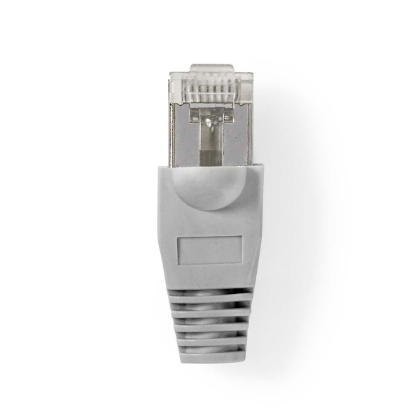 RJ45-liitin | Uros | Kiinteä UTP CAT5 | Suora | Kullattu | 10 kpl | PVC | Harmaa / Läpikuultava | Laatikko