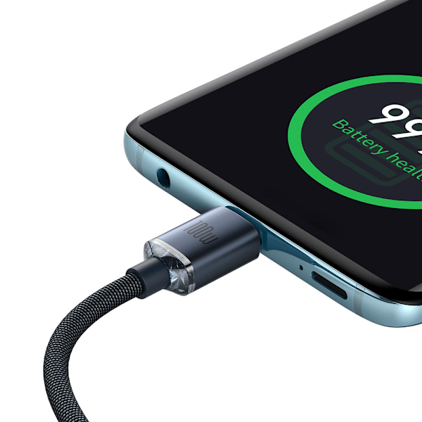 Kabel för snabbladdning och dataöverföring USB-C USB-C 100W 1,2m svart