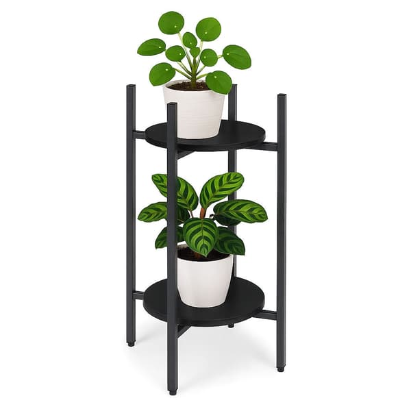 2-lags sort stålplantestativ – moderne design, 5 kg belastning