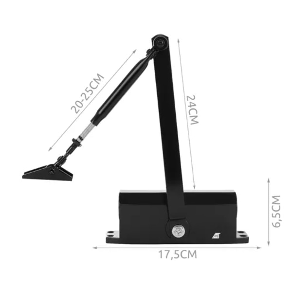 Dörrstängare svart 40-60kg Malatec 23598a