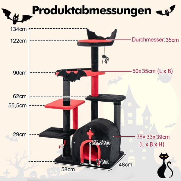 Gothic kradsetræ, 134 cm, platforme og kradsetræer