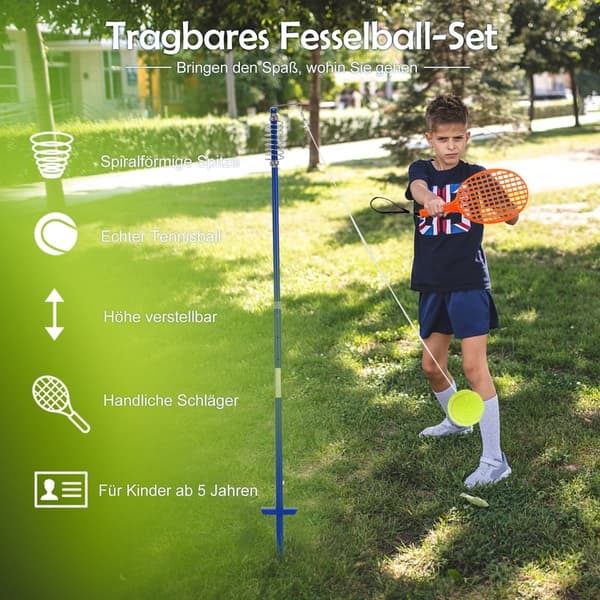 Kannettava säädettävä tetherball-setti mailoilla