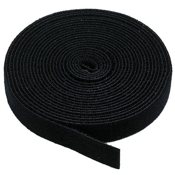 DELTACO Hook And Loop - Velcro, 20 mm, sort, 5,0 m