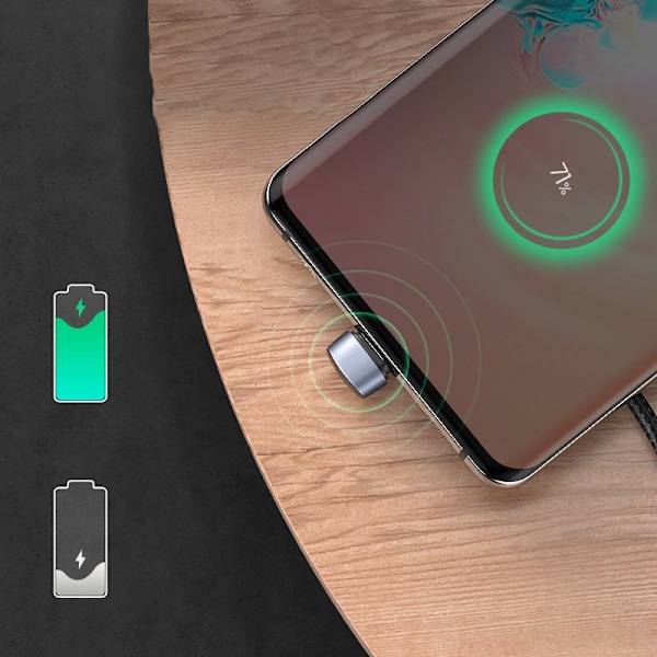 Kulmikas USB - USB-C-kaapeli QC AFC FCP -pelaajille 1 m - harmaa