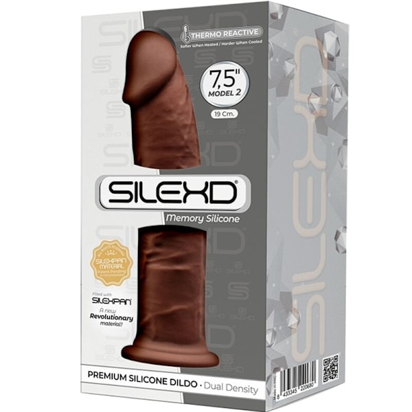 Silexd - Model 2 Realistic Penis Premium Silexpan Silikone Brun 19 Cm