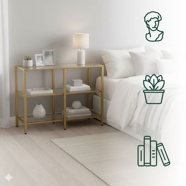 Konsolbord med 3 glashyllor – Modern design
