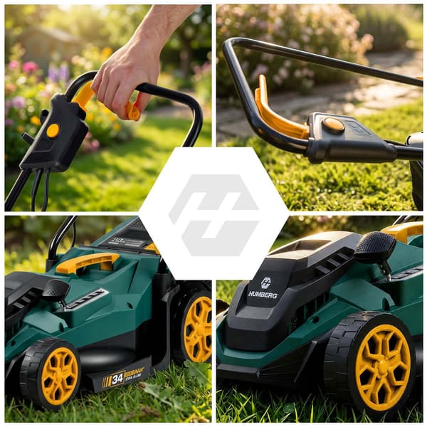 Elektrisk gräsklippare, 1400W, 34 cm klippbredd