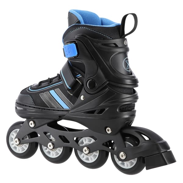 2-i-1 inline & skøjter, sort/blå, størrelse L (34-38)