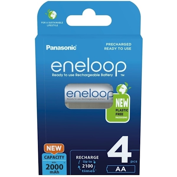 Panasonic Eneloop AA 1900 mAh batteri, 4 st