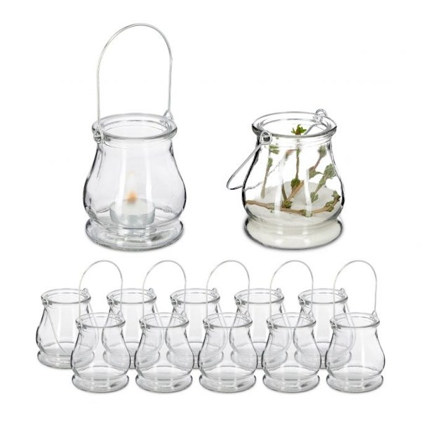 Lykta transparent set om 12