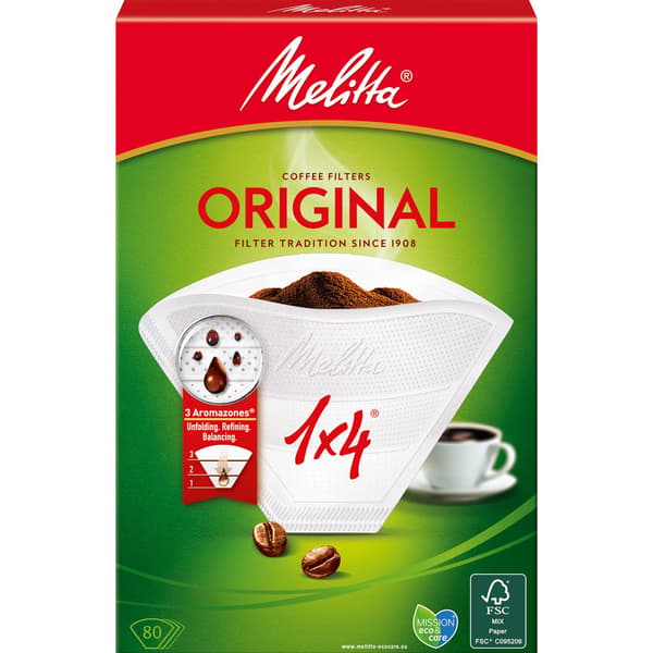 Kaffefilter 1x4 80pack (Bemærk 18 stk DFP)
