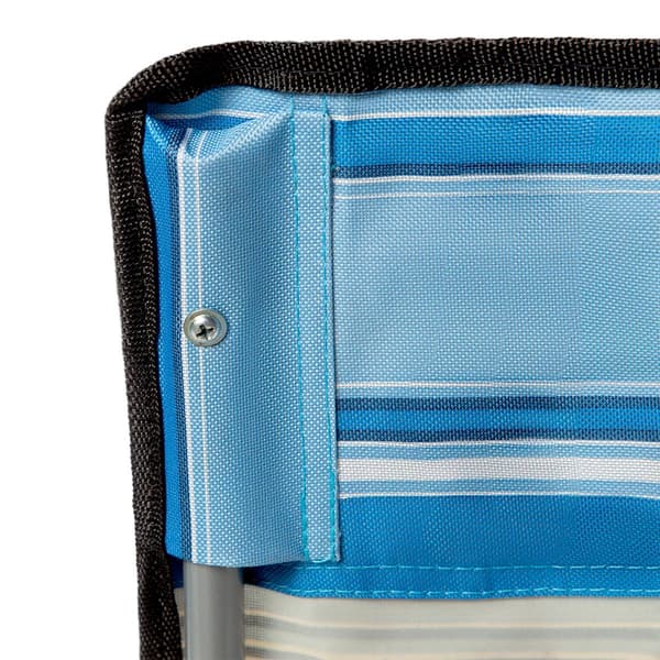 Strandstol, blå-hvid, foldbar, letvægts