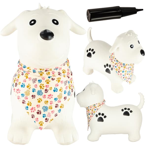Oppustelig hoppehund med pumpe til børn, 3+ år