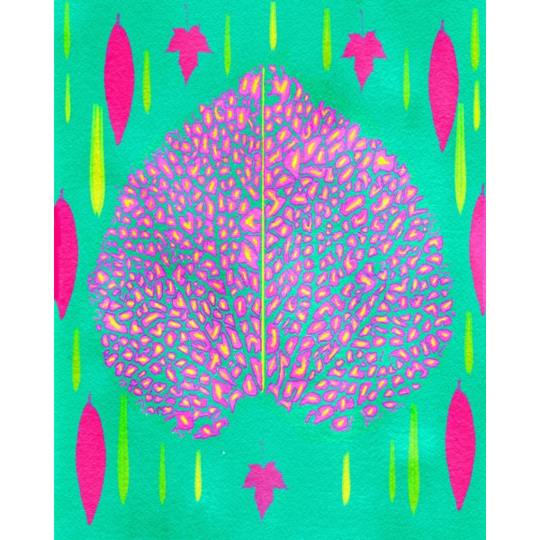 Leaves In Pink.Png - 30x40 cm