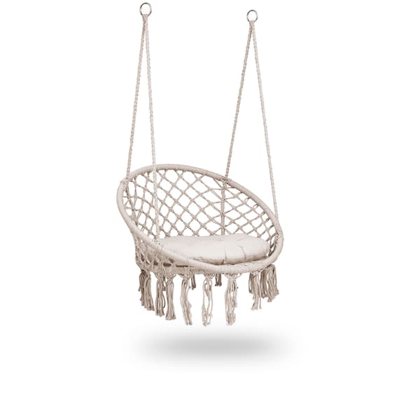 Hængende havegyngestol BOHO beige