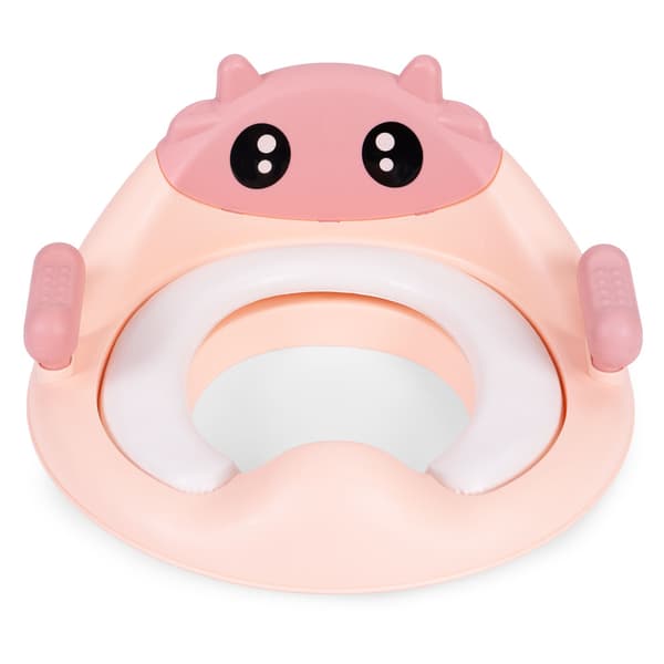 WC-istuin askelmilla lapsille, pinkki
