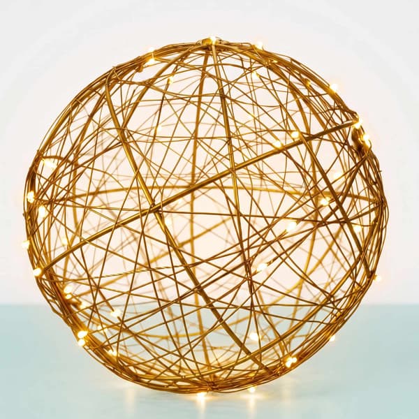 30 cm guldfärgad LED-dekorkula – varmvit ljuskula