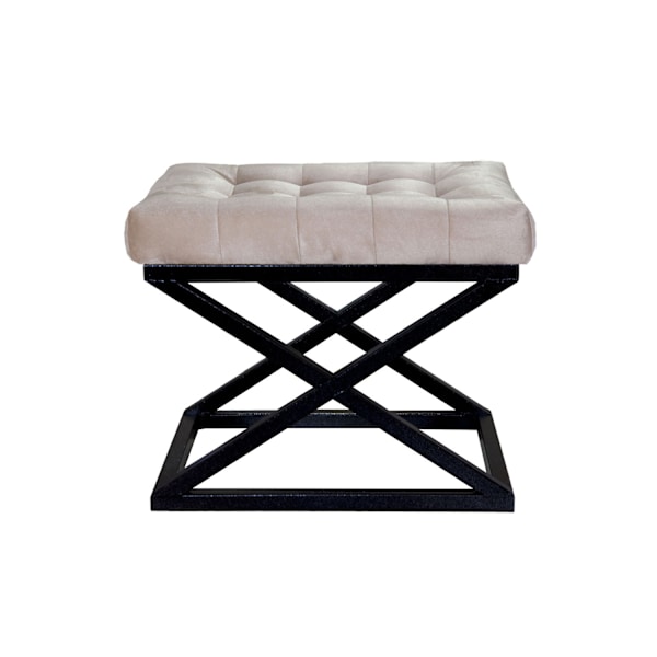 Puf Capraz - Sort, Creme