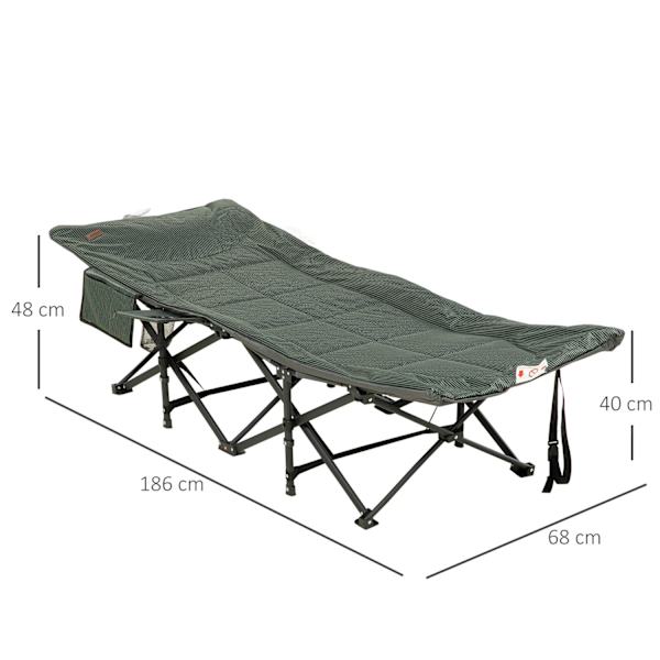 Aurinkoinen Telttasänky, Telttasänky, Retkeilytuoli Kassilla, Kokoontaitettava Sänky Mukinpidikkeellä, Uima-Altaalle, Parveke, 120 Kg, Harmaa, 68 X 18