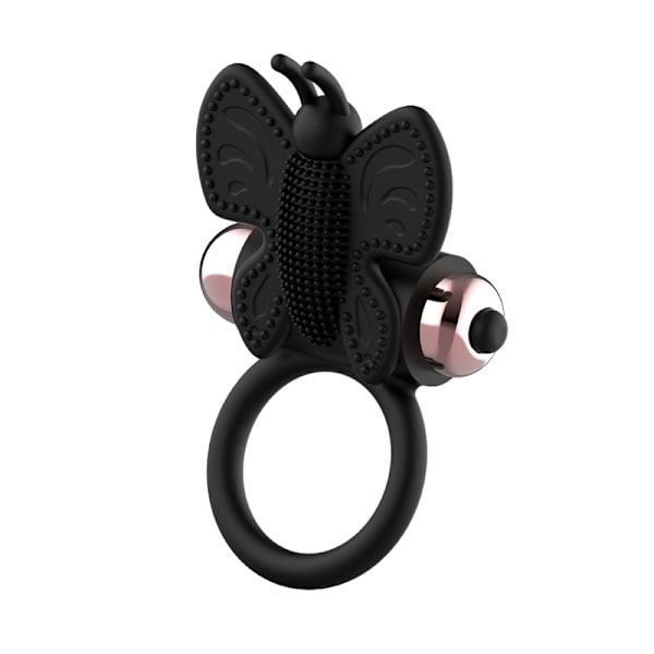 Coquette Chic Desire - Cock Ring Sommerfugl Med Vibrator Sort/ Guld