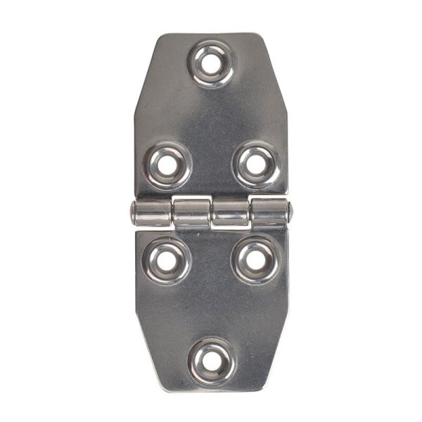 Hængsel. 100x40 mm. V4A RVS AISI 316. 6 huller