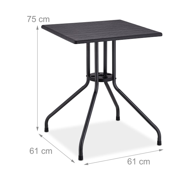 Havebord i sort træ look