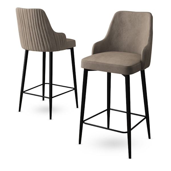 Barstolsset (2 delar) Enox - Cappuccino, Svart