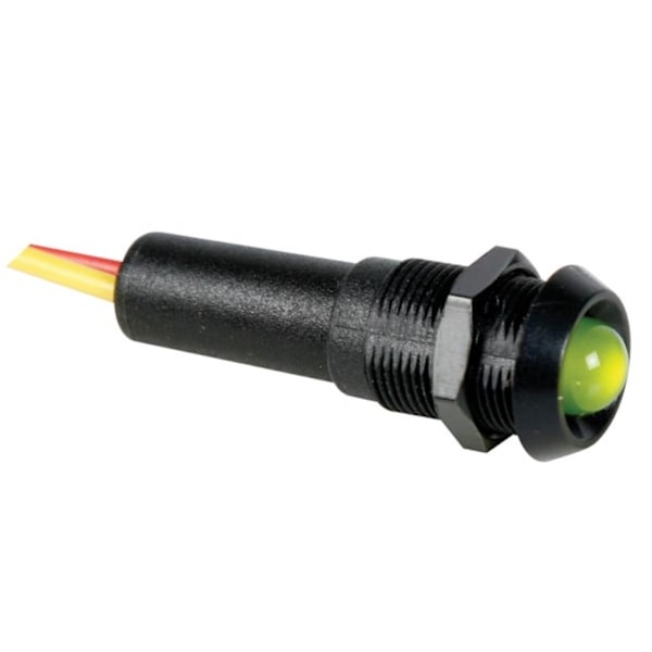 Led Lampe 12V Grøn - Sort Hus