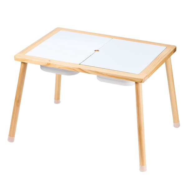 Børne-sensorisk bord, 3 opbevaringsbokse, dobbeltsidet top