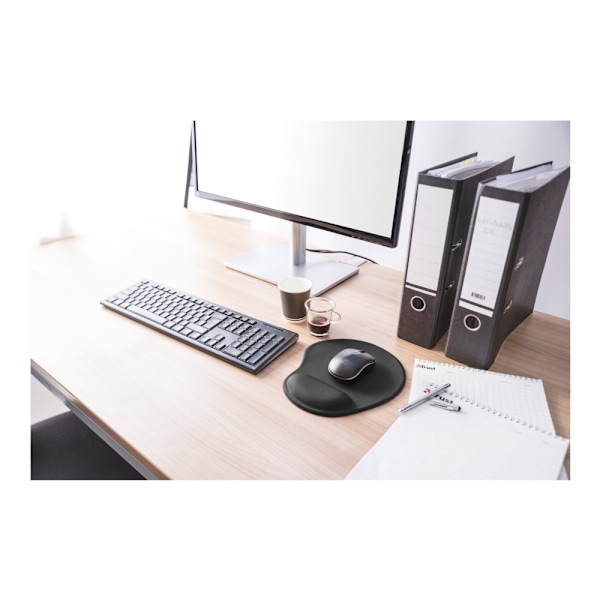 Trust Bigfoot Gel Mouse Pad - Musemåtte med håndledsstøtte - sort