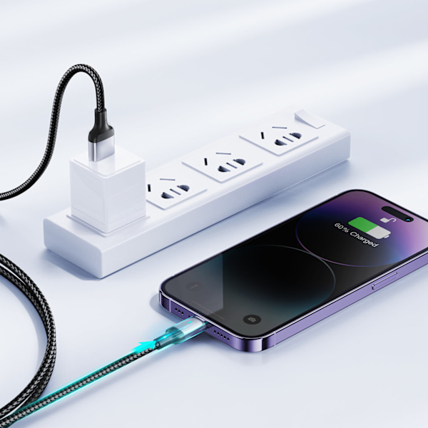 Kaapeli iPhonelle USB-C - Lightning A10 Series 20W 1,2m musta
