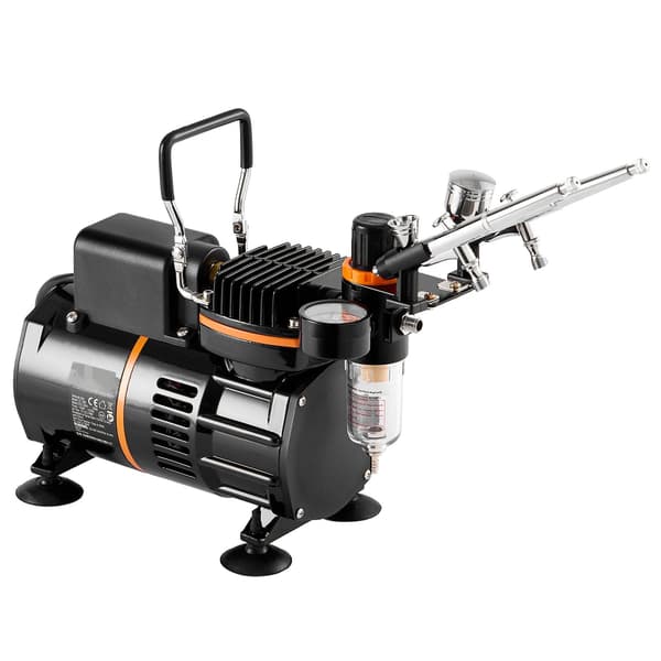 Airbrush-kit med dubbelfläktkompressor, 3 airbrushar