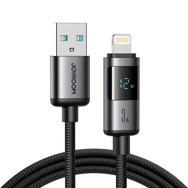 Joyroom USB-A till Lightning-snabbladdningskabel med display 3A, 1,2 m
