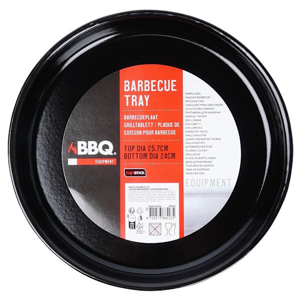 Pyöreä teräksinen grillilevy tarttumattomalla grillillä ja uunissa