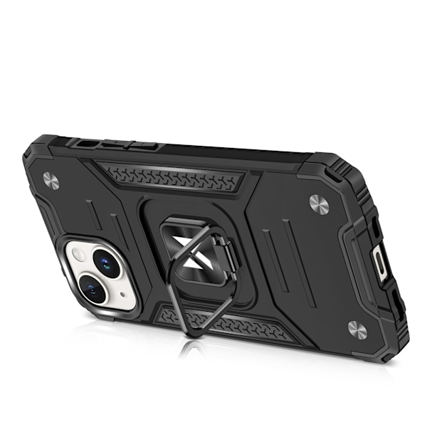 Pansarfodral med fingerhållare för iPhone 15 Plus Ring Armor, röd