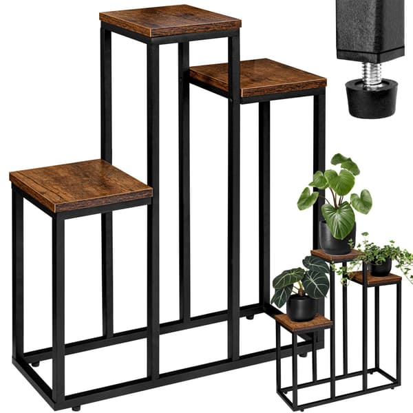 Loft växtställ, stålram, ekhylla, 67 cm