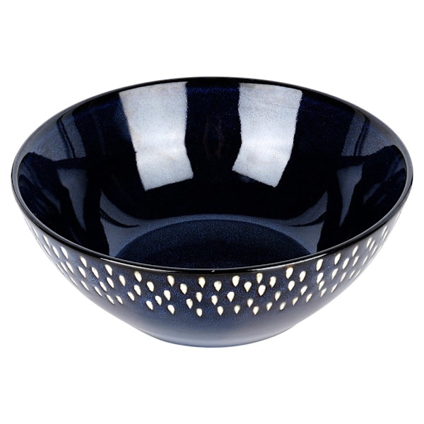Keramisk salladsskål, marinblå, 20 cm, 1,1 l