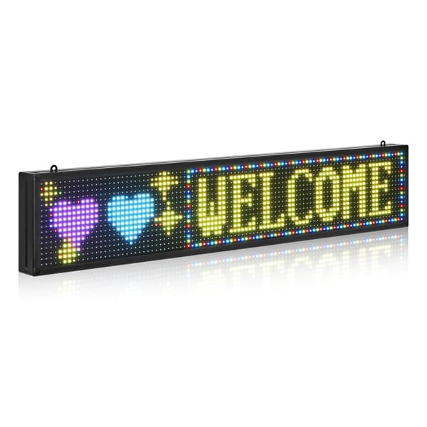 Programmerbar LED-skylt, fullfärg, Bluetooth-app, 102x20 cm