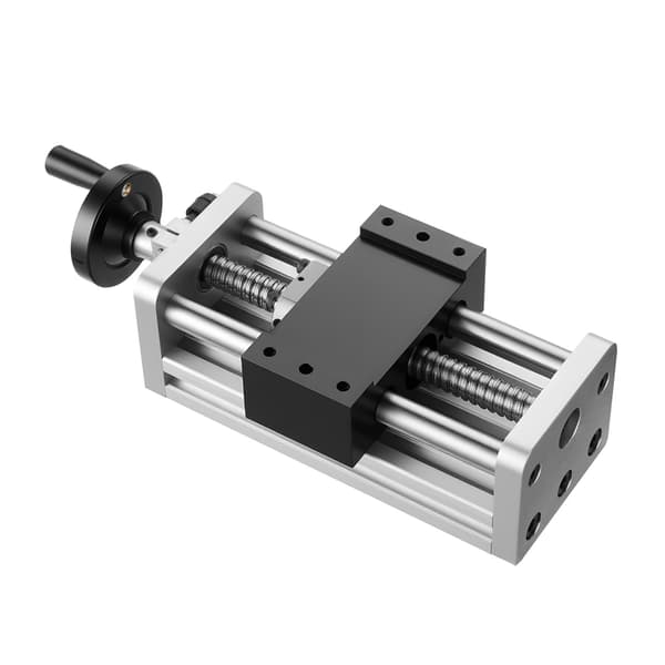CNC lineær sceneaktuator, 100 mm slaglængde, håndhjul