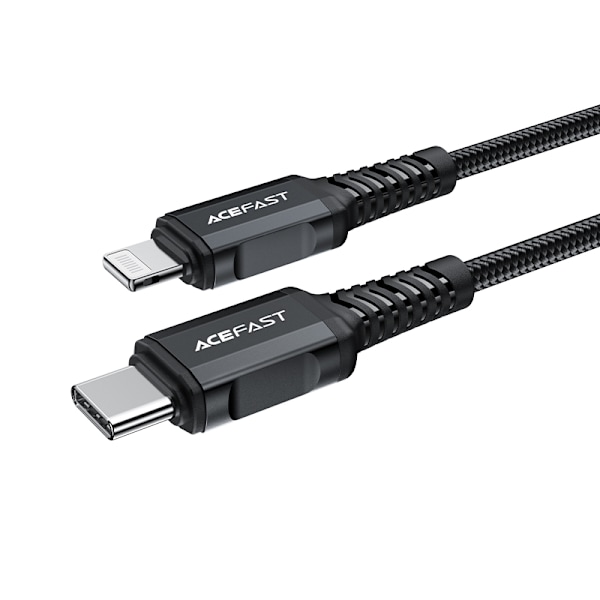 MFI kabel til iPhone USB-C - Lightning 30W 3A 1,8m sort