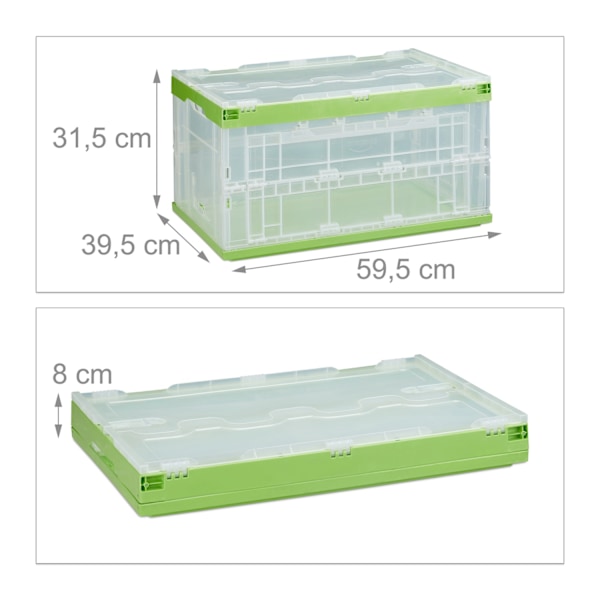 Transparent transportkasse med låg