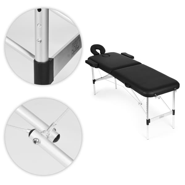 Aluminium 2-delt foldbart massagebord med taske