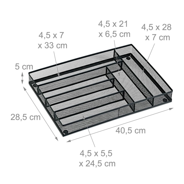 Ruokailuvälinetarjotin metallilaatikoille