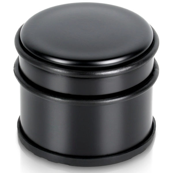 Dørstopper, sort rustfrit stål, 9,5 cm