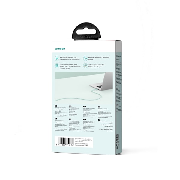 USB-C-kabel 60W snabböverföring Multi-Color Series 1m grön