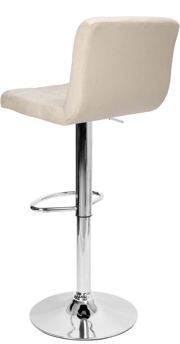Fløjlsdrejebarstol, beige, justerbar højde
