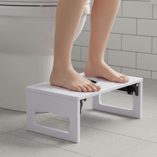 Sammenklappelig bambus toiletskammel – Skridsikkert, kompakt design