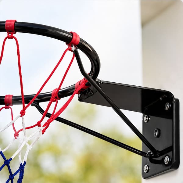 45 cm väggmonterad basketkorg med trefärgat nät