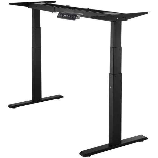 Elektrisk ståbordsram, dubbelmotor, 65-129 cm, svart